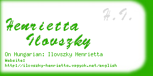 henrietta ilovszky business card